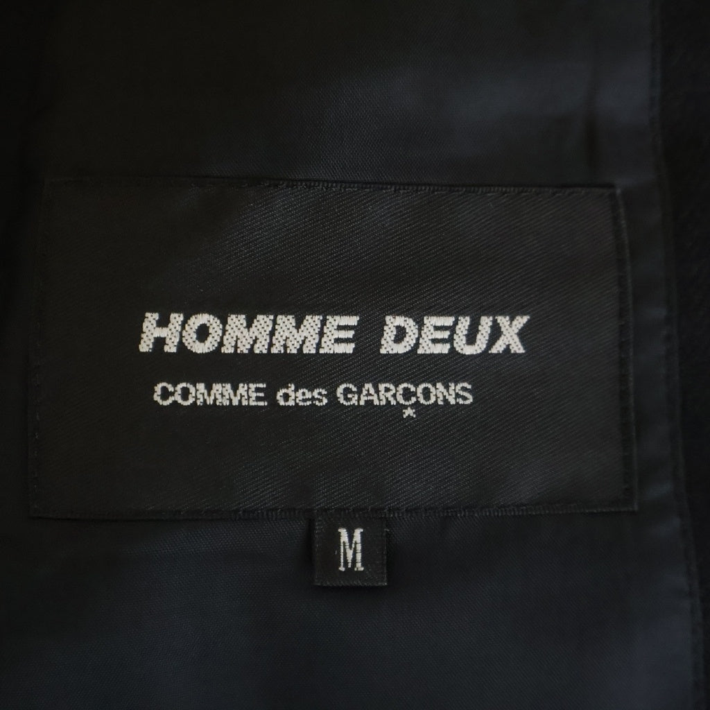 COMME des GARCONS HOMME DEUX(コムデギャルソン オムドゥ) AD2023 ウールセットアップスーツ 3Bテーラードジャケット ノータックイージースラックスパンツ ブラック DL-J025/DL-P028