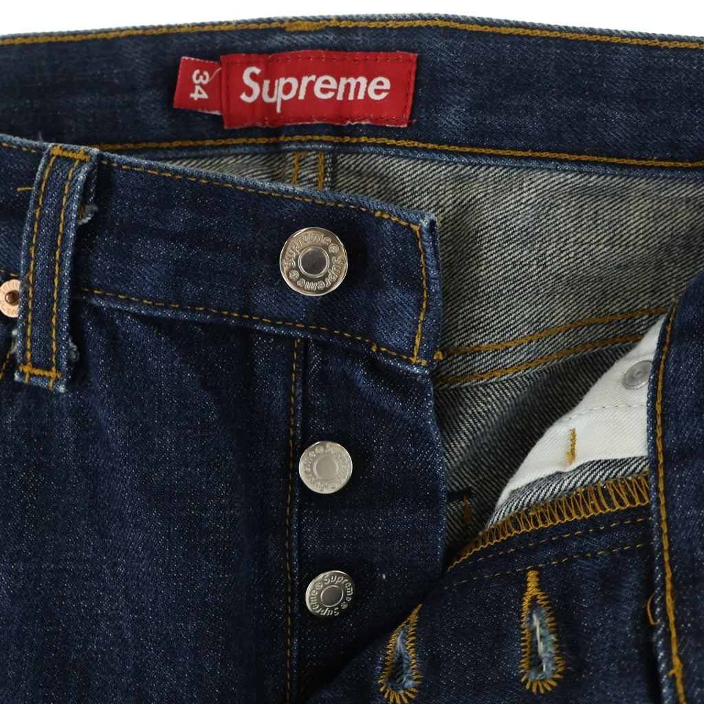 SUPREME(シュプリーム) Rigid Slim Jean USA製 リジット ボタンフライ スリムデニムパンツ インディゴ