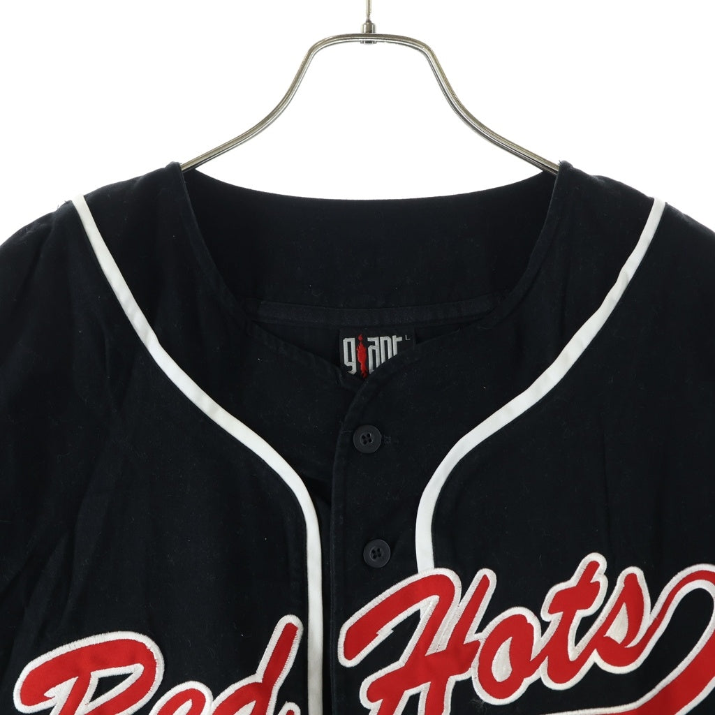 VINTAGE(ヴィンテージ) 90S VINTAGE RED HOT CHILI PEPPERS BASEBALL SHIRT GIANT ヴィンテージ レッドホットチリペッパーズ 両面刺繍 半袖ベースボールシャツ ブラック