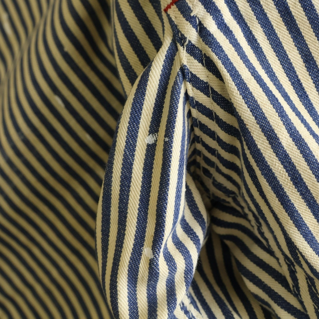VINTAGE(ヴィンテージ) 70S VINTAGE BIC MAC JC PENNY HICKORY DENIM OVERALL ヴィンテージ ビックマック JCペニー ヒッコリーストライプ デニムオーバーオール ホワイト/ブルー