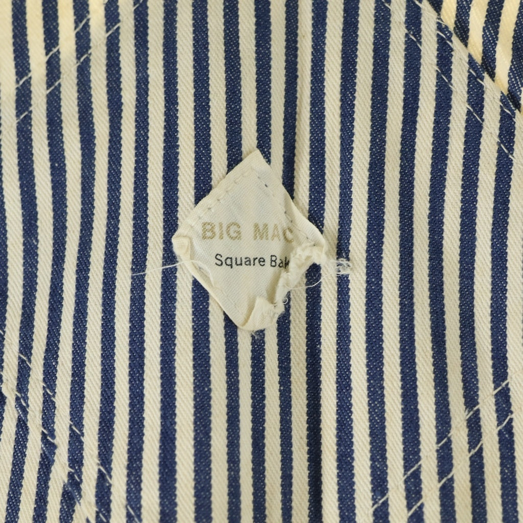VINTAGE(ヴィンテージ) 70S VINTAGE BIC MAC JC PENNY HICKORY DENIM OVERALL ヴィンテージ ビックマック JCペニー ヒッコリーストライプ デニムオーバーオール ホワイト/ブルー