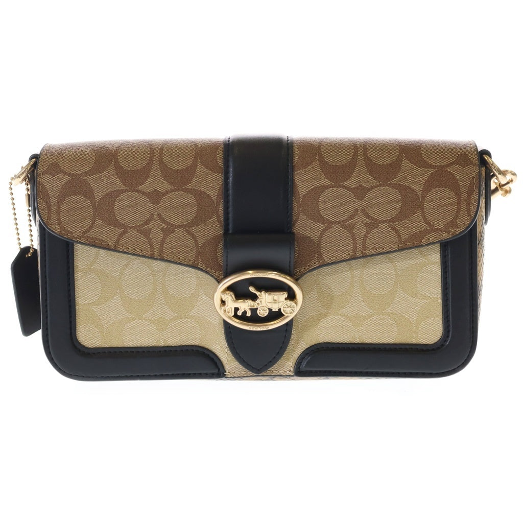 COACH(コーチ) 5509 シグネチャーPVC 2WAY ハンドバッグ ショルダーバッグ ブラウン/ブラック レディース