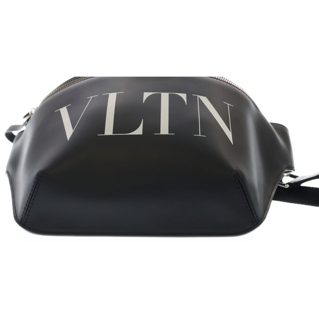 VALENTINO(ヴァレンティノ) VLTN ロゴプリント レザー ボディバッグ ベルトウエストバッグ ブラック WY2B0A87WJW レディース