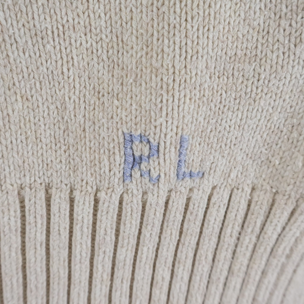 POLO RALPH LAUREN(ポロラルフローレン) POLO BEAR ポロベアーエンブロイダリー クルーネックニット セーター レディース アイボリー