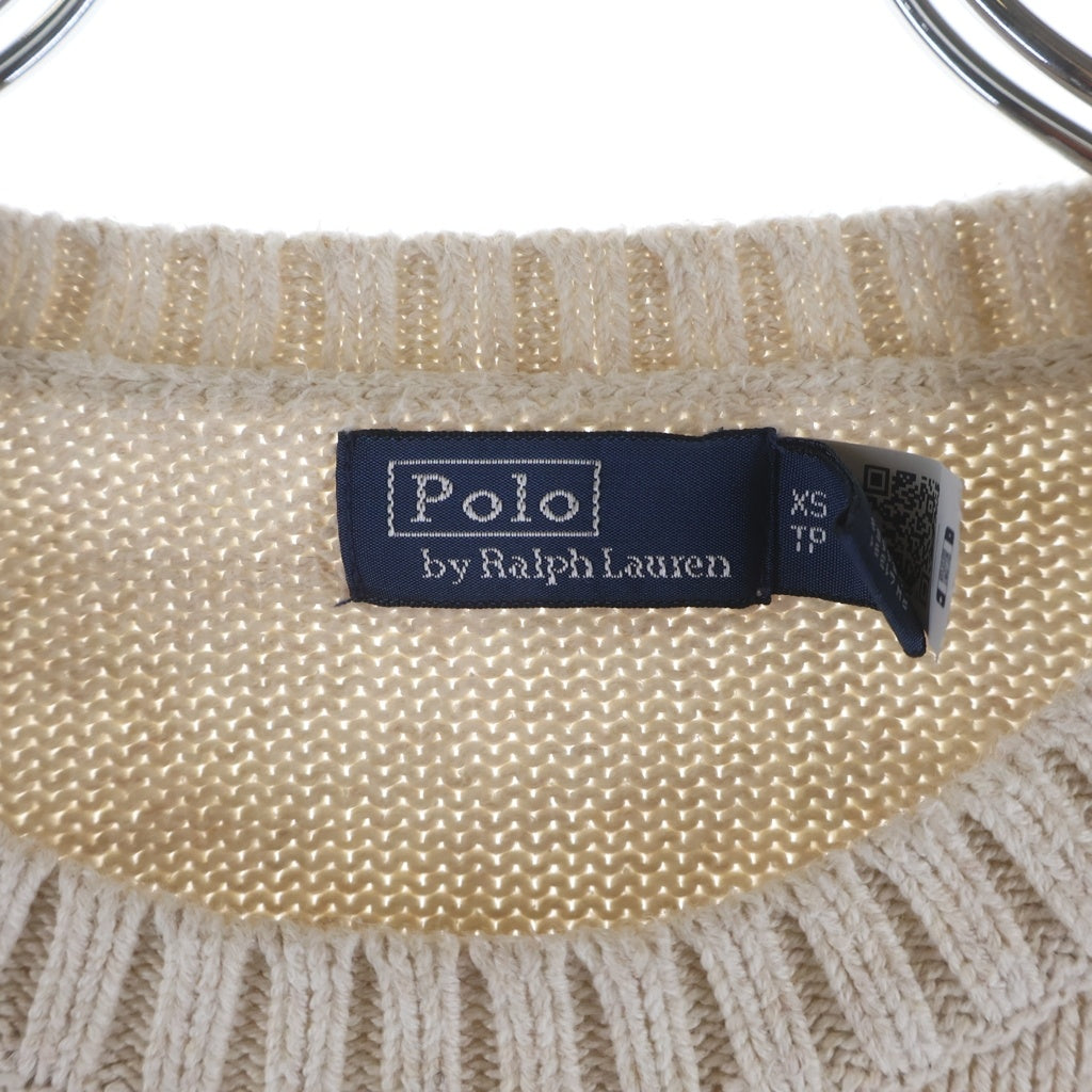 POLO RALPH LAUREN(ポロラルフローレン) POLO BEAR ポロベアーエンブロイダリー クルーネックニット セーター レディース アイボリー