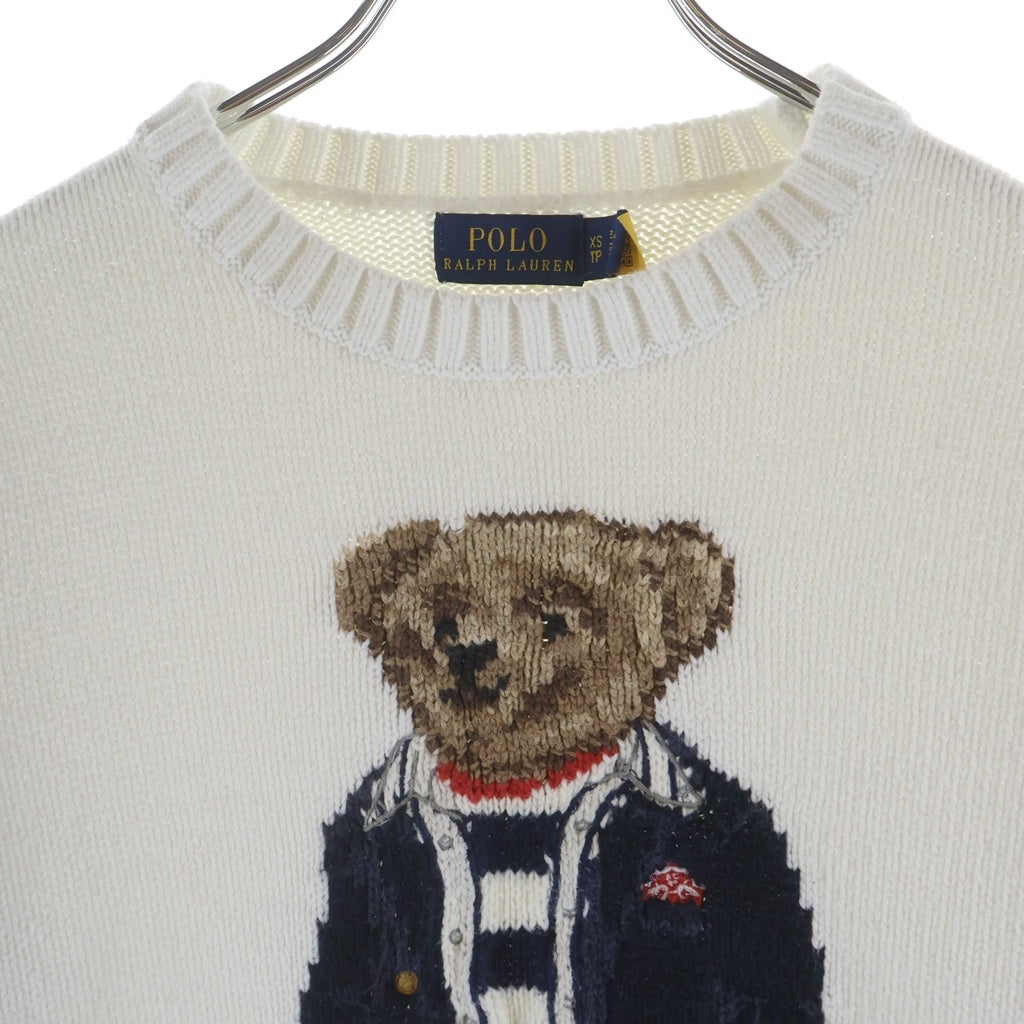 POLO RALPH LAUREN(ポロラルフローレン) POLO BEAR ポロベアーエンブロイダリー クルーネックニット セーター レディース ホワイト