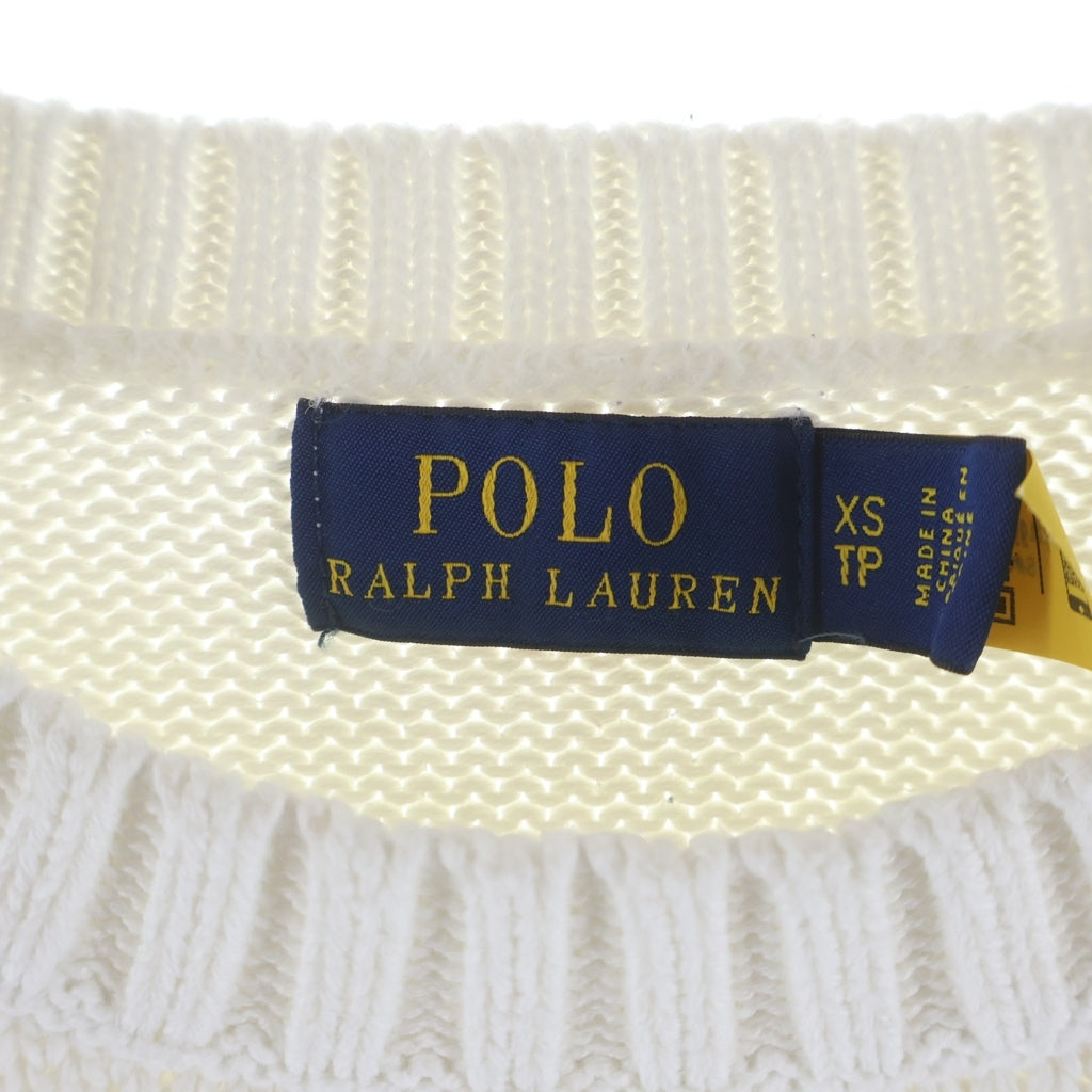 POLO RALPH LAUREN(ポロラルフローレン) POLO BEAR ポロベアーエンブロイダリー クルーネックニット セーター レディース ホワイト
