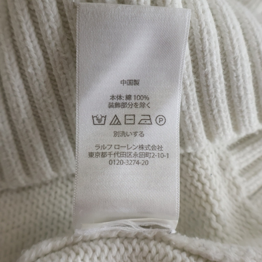 POLO RALPH LAUREN(ポロラルフローレン) POLO BEAR ポロベアーエンブロイダリー クルーネックニット セーター レディース ホワイト