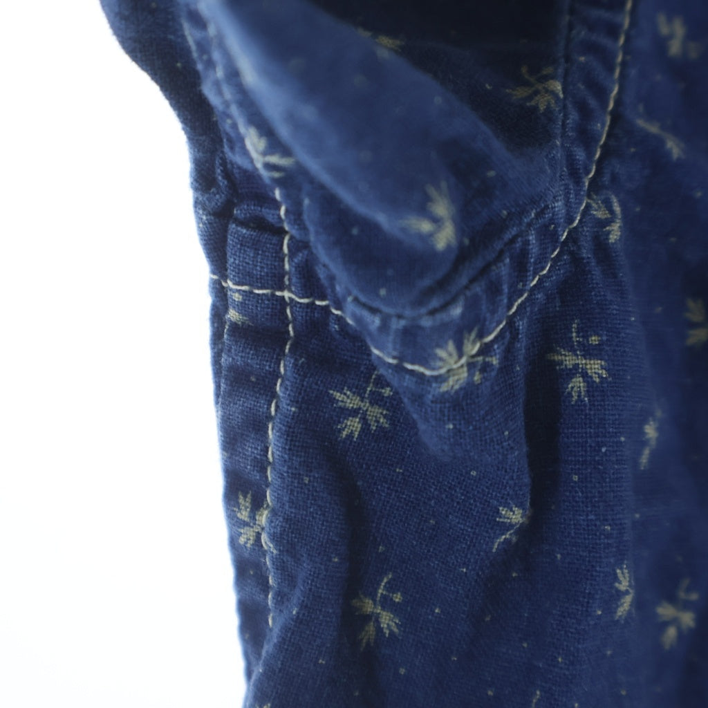 RRL(ダブルアールエル) リーフ総柄 レギュラーカラー デニム長袖シャツ レディース インディゴ