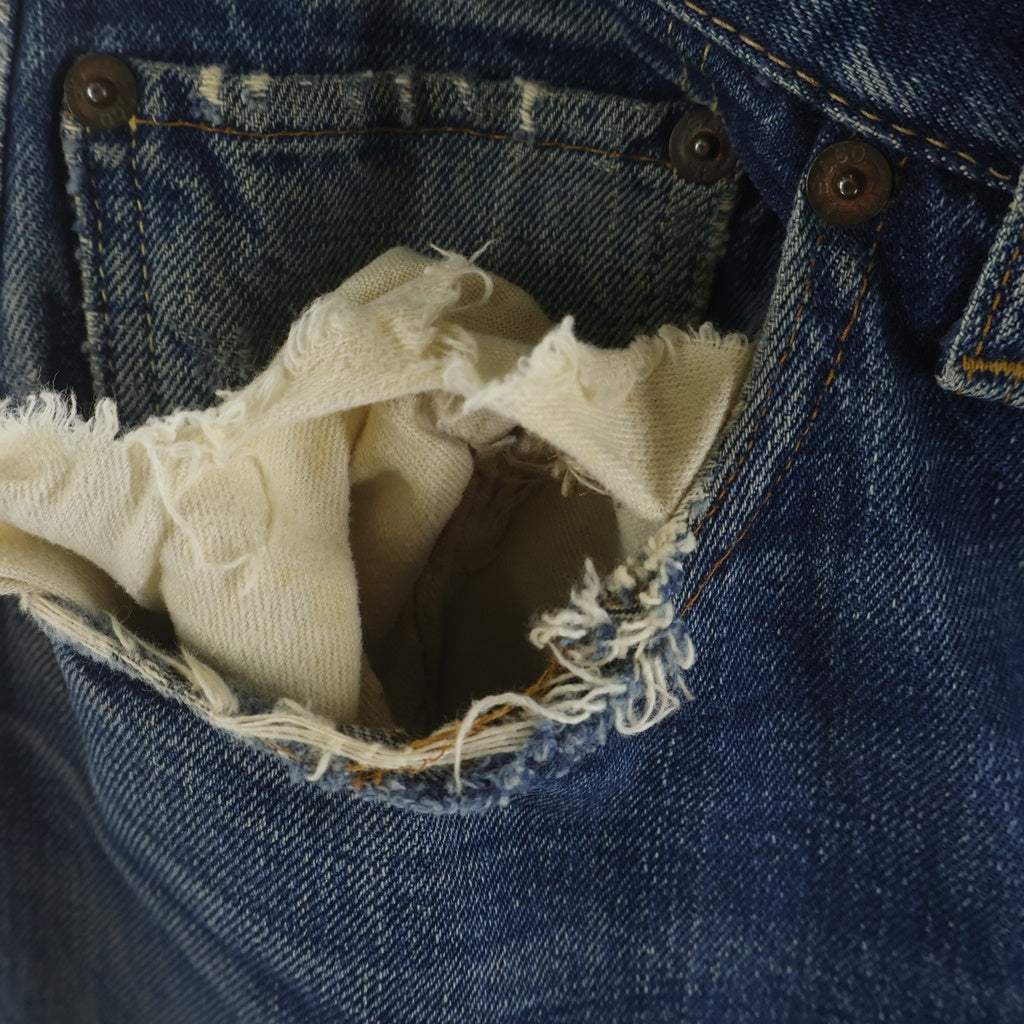 Levi's(リーバイス) 70S VINTAGE 501 66前期 ボタン裏刻印6 スモールe 並行ステッチ ボタンフライ ストレートデニムパンツ インディゴ