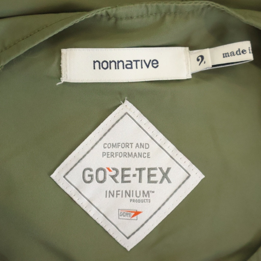nonnative(ノンネイティブ) TROOPER COAT NYLON TWILL WITH GORE-TEX INFINIUM ナイロンツイル ゴアテックス トルーパーコート ジャケット カーキ NN-J4018