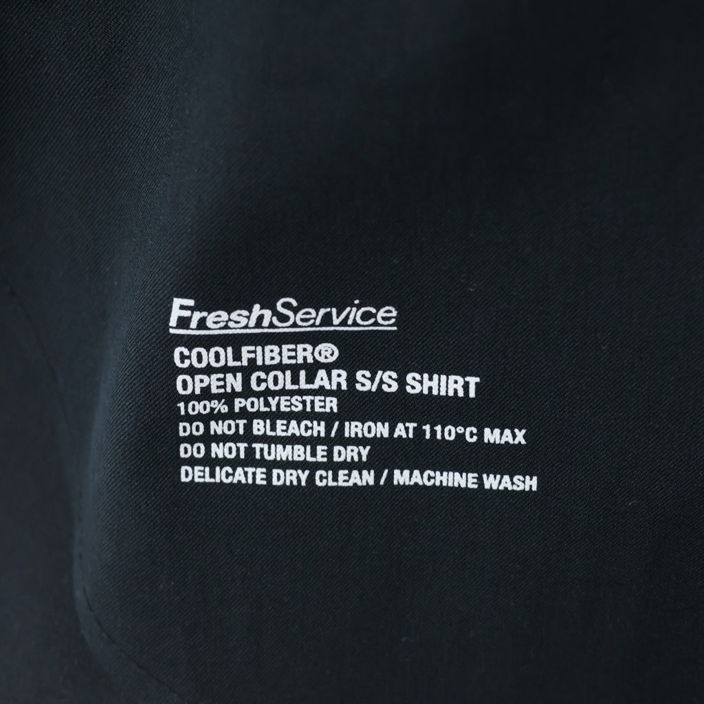 FreshService(フレッシュサービス) COOLFIBER OPEN COLLAR S/S SHIRT クールファイバー オープンカラー半袖シャツ ブラック FSC242-50034