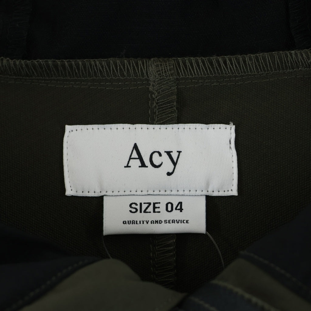 NO BRAND(ノーブランド) ACY エイシー 23AW NYLON ANORAK ナイロンアノラック プルオーバーフーデッドジャケット カーキ/ブラック ACY-23AW-002