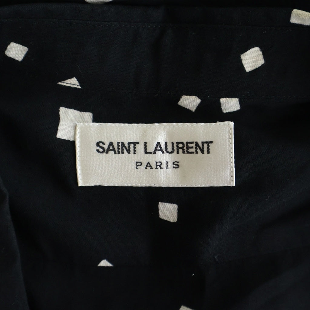 SAINT LAURENT PARIS(サンローランパリ) 19SS スクエアドット総柄 半袖レーヨンシャツ ブラック 601070 Y1A79