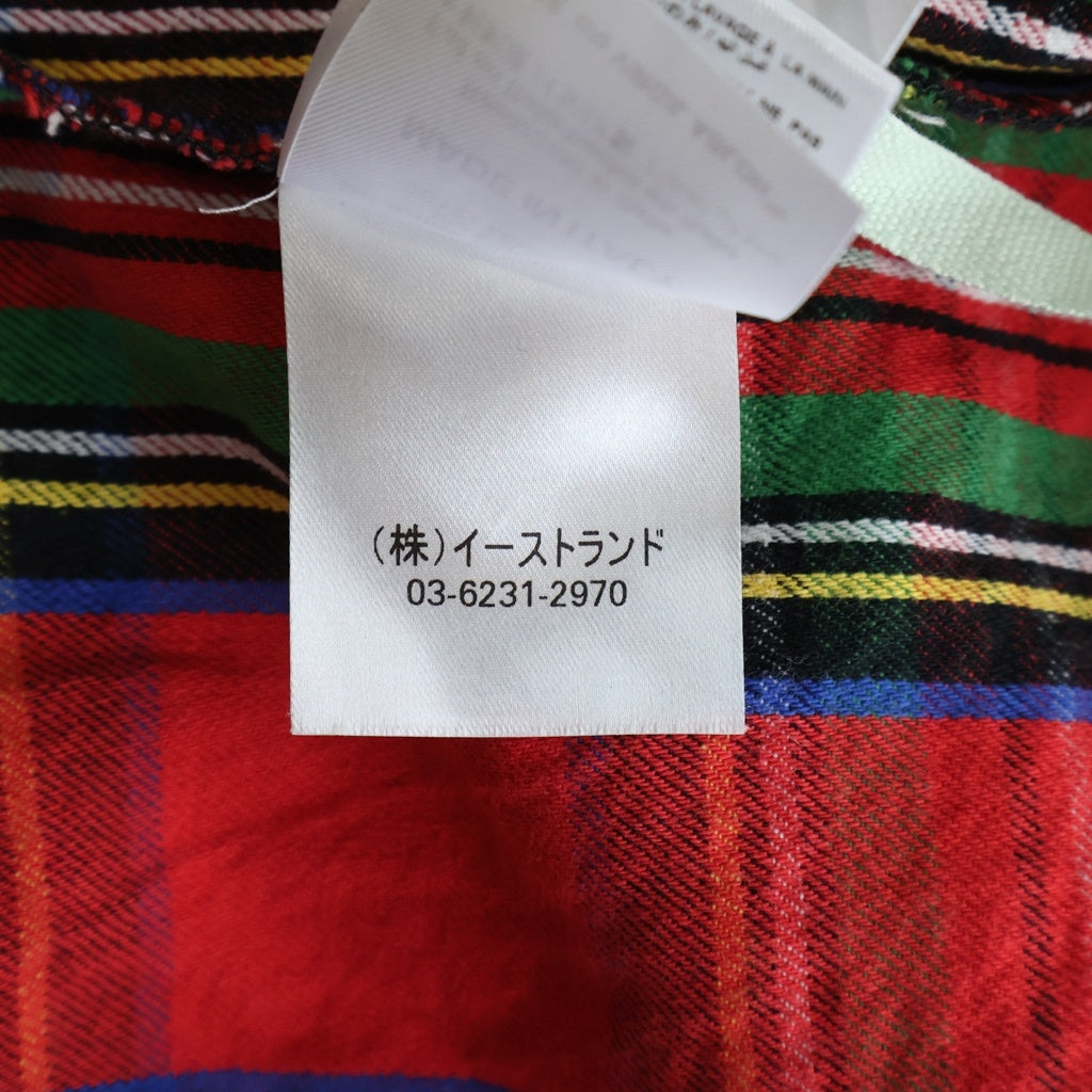 OFF-WHITE(オフホワイト) 17SS DIAG SPRAY CHECK SHIRT ダイアグナル スプレープリント チェック 長袖シャツ レッド