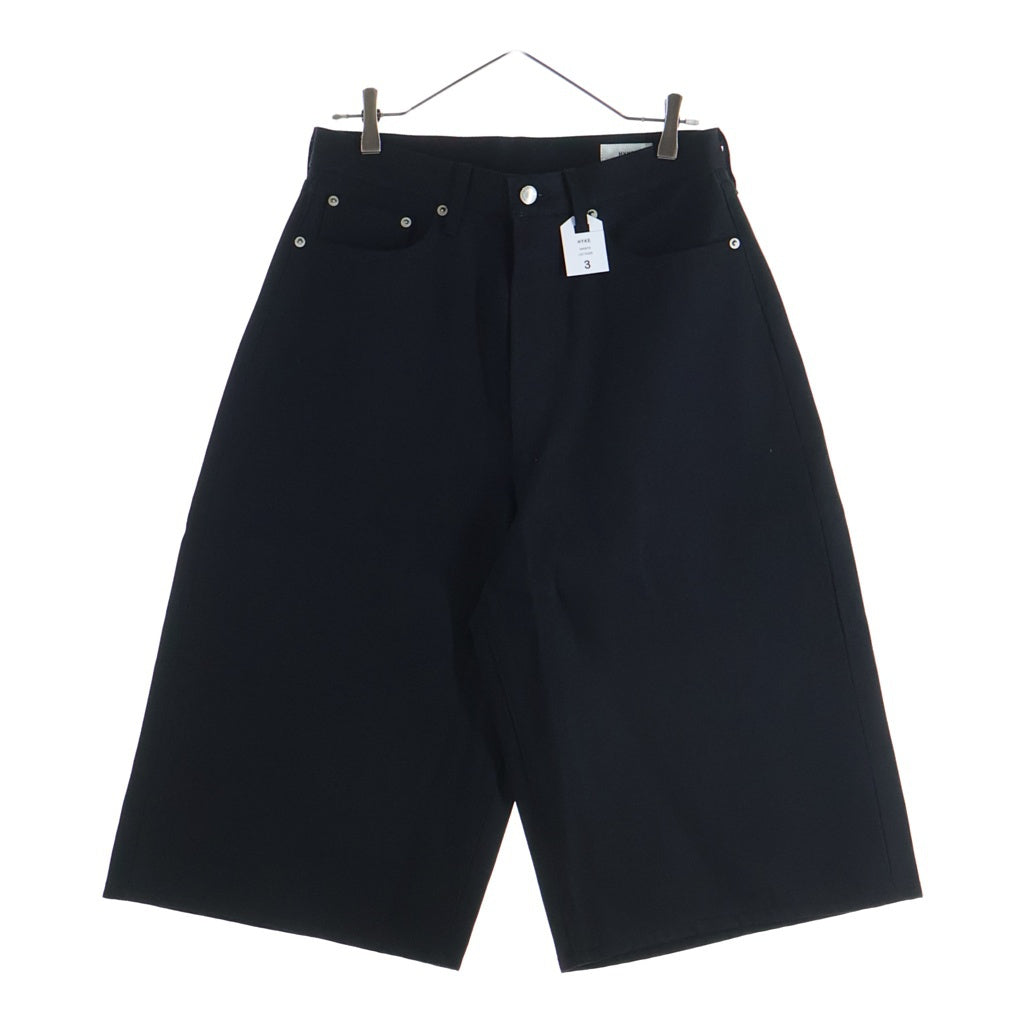 HYKE(ハイク) TWILL SHORTS ボタンフライツイルショーツ ハーフパンツ ブラック 13385