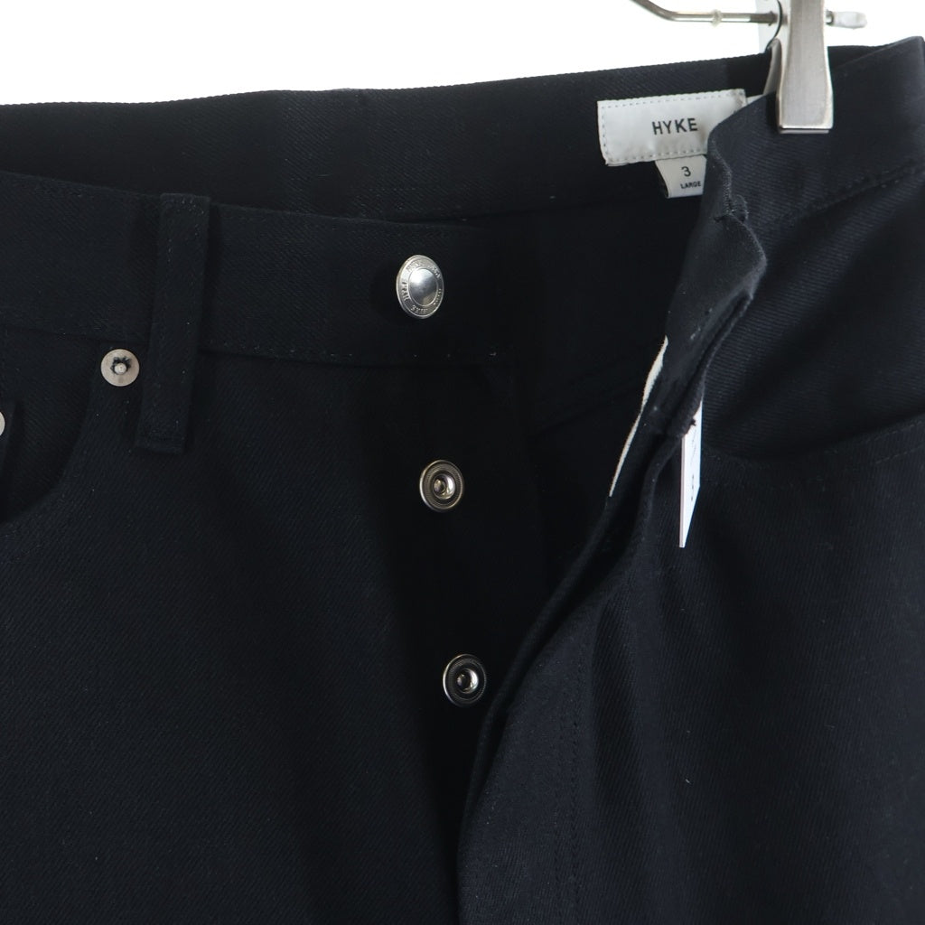 HYKE(ハイク) TWILL SHORTS ボタンフライツイルショーツ ハーフパンツ ブラック 13385