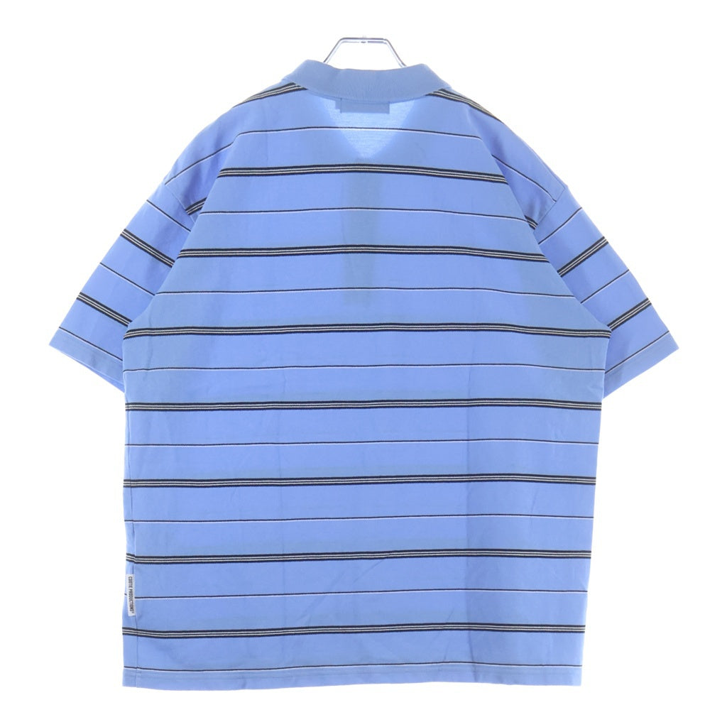 COOTIE PRODUCTIONS(クーティー プロダクションズ) 26SS MOSS STITCH BORDER S/S POLO モスステッチ ボーダー ポロシャツ ブルー/ブラック/ホワイト CTE-26S328