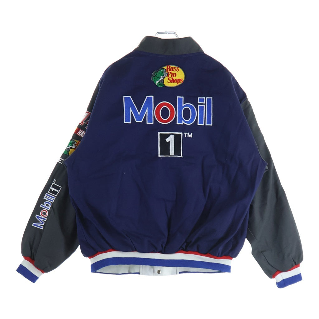 JH Design(ジェイエイチデザイン) ワッペンデザイン スナップボタン レーシングジャケット ネイビー