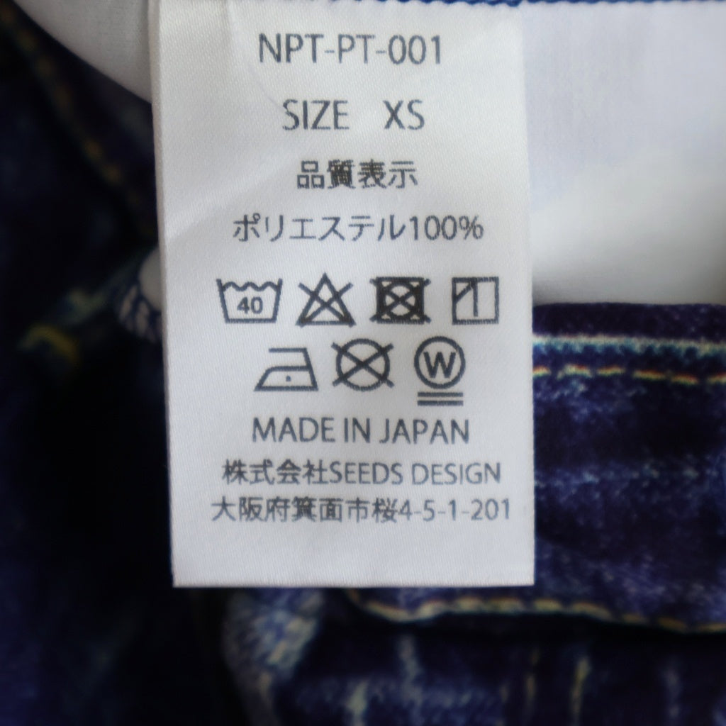 TALKING ABOUT THE ABSTRACTION(トーキング アバウト ザ アブストラクション) PRINT STRAIGHT PT デニムプリント ストレート スウェットジョガーパンツ ブルー NPT-PT-001