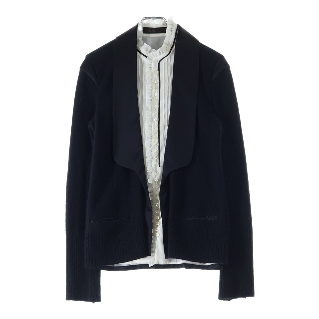 UNDERCOVER(アンダーカバー) 06AW GURUGURU期 フリルデザイン ニット切り替え 長袖ブラウス レディース ブラック 6A7-J7