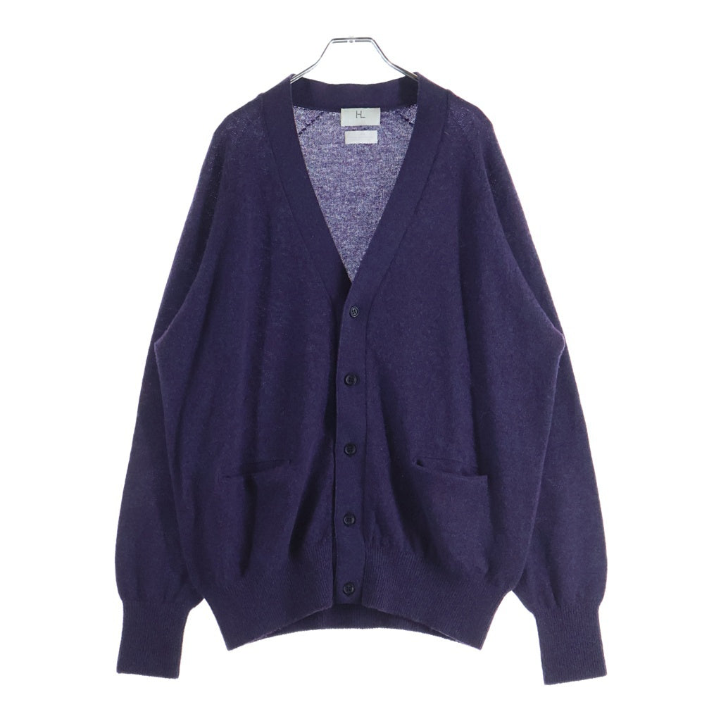 NO BRAND(ノーブランド) HERILL (ヘリル) WOOLGARMENT CARDIGAN ウールガーメント カシミヤ ニットカーディガン パープル 23-080-HL-8010-3