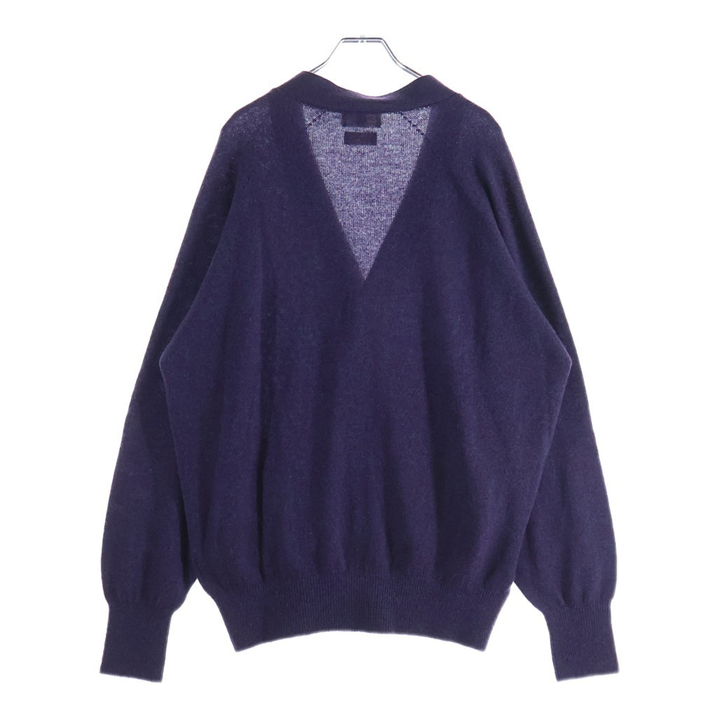 NO BRAND(ノーブランド) HERILL (ヘリル) WOOLGARMENT CARDIGAN ウールガーメント カシミヤ ニットカーディガン パープル 23-080-HL-8010-3