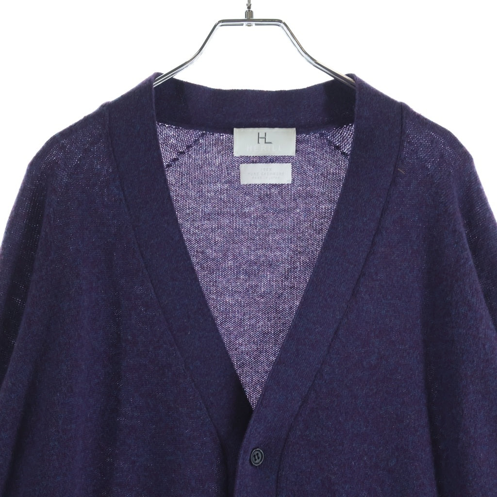 NO BRAND(ノーブランド) HERILL (ヘリル) WOOLGARMENT CARDIGAN ウールガーメント カシミヤ ニットカーディガン パープル 23-080-HL-8010-3