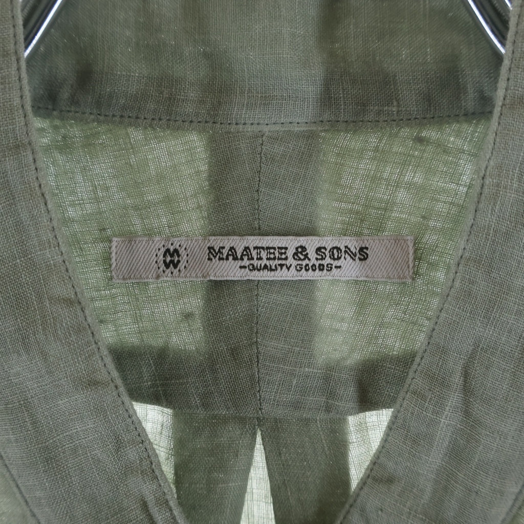 MAATEE&SONS(マーティーアンドサンズ) 25SS ドS LINEN PULLOVER プルオーバー 長袖リネンシャツ カーキ MT5103-0618
