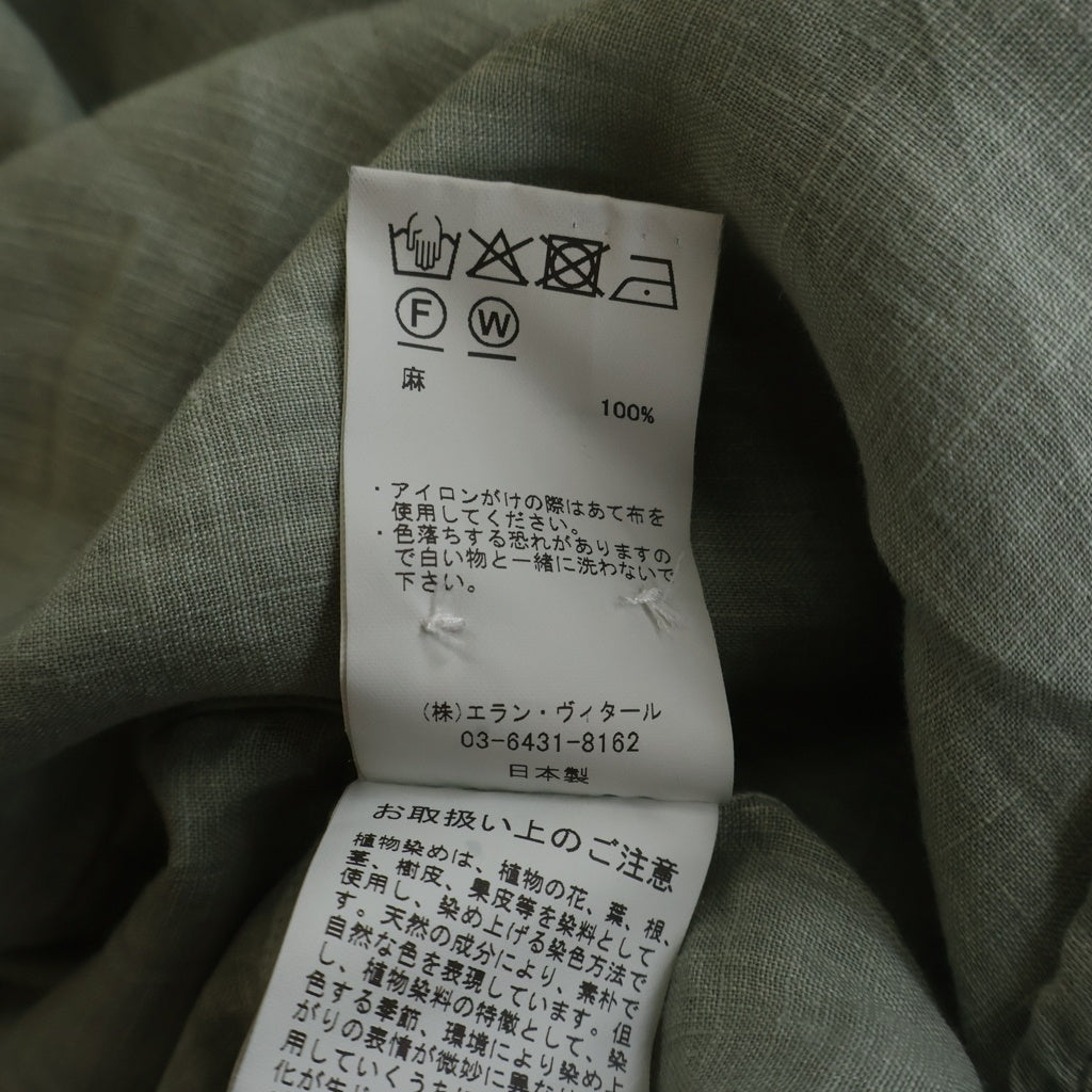 MAATEE&SONS(マーティーアンドサンズ) 25SS ドS LINEN PULLOVER プルオーバー 長袖リネンシャツ カーキ MT5103-0618
