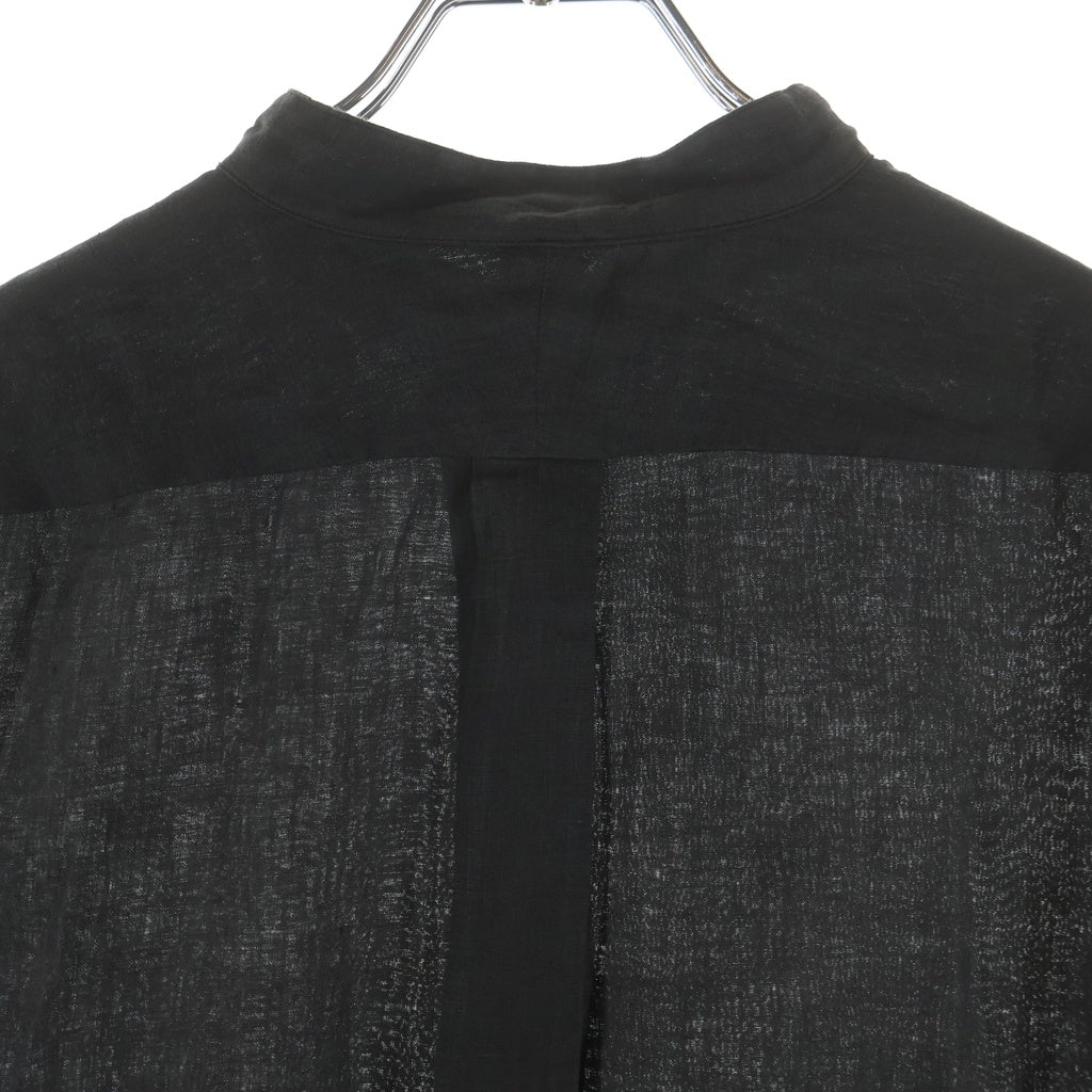 MAATEE&SONS(マーティーアンドサンズ) 25SS ドS LINEN PULLOVER プルオーバー 長袖リネンシャツ ブラック MT5103-0618