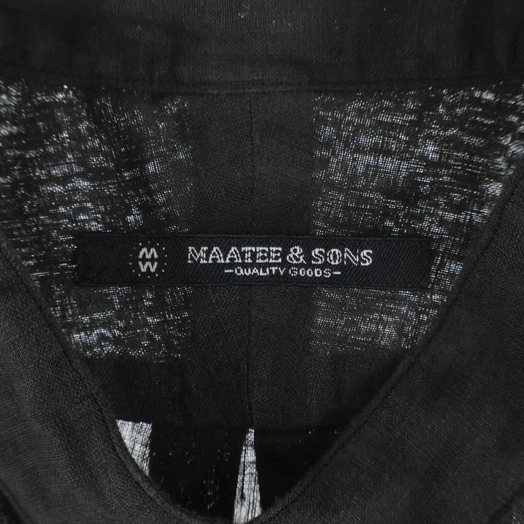 MAATEE&SONS(マーティーアンドサンズ) 25SS ドS LINEN PULLOVER プルオーバー 長袖リネンシャツ ブラック MT5103-0618