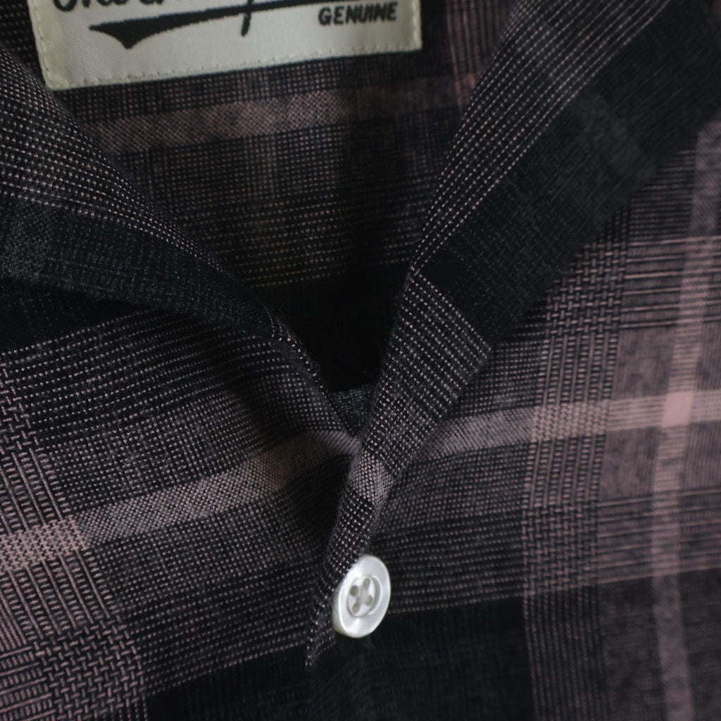 WACKO MARIA(ワコマリア) 24AW OMBRE CHECK OPEN COLLAR SHIRT TYPE-3 オンブレチェック 長袖 オープンカラーシャツ ピンク/ブラック 24FW-WMS-OC03