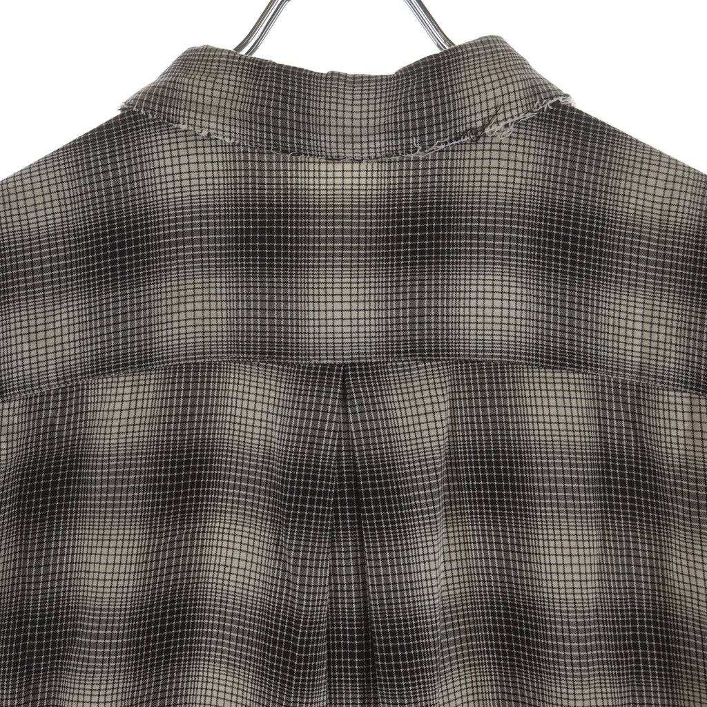 ANCELLM(アンセルム) 25SS OMBRECHECK SHIRT オンブレチェック レーヨン 長袖シャツ ブラック/ホワイト ANC-SH61-A