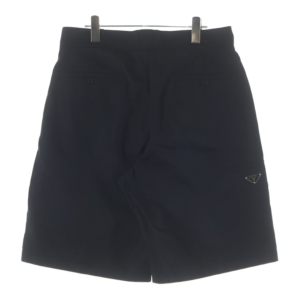 PRADA(プラダ) 21SS RE-NYRON BERMUDA SHORTS リナイロン バミューダ トライアングルロゴプレート ワイドショーツ ハーフパンツ ブラック SPG32 S182 1WQ8