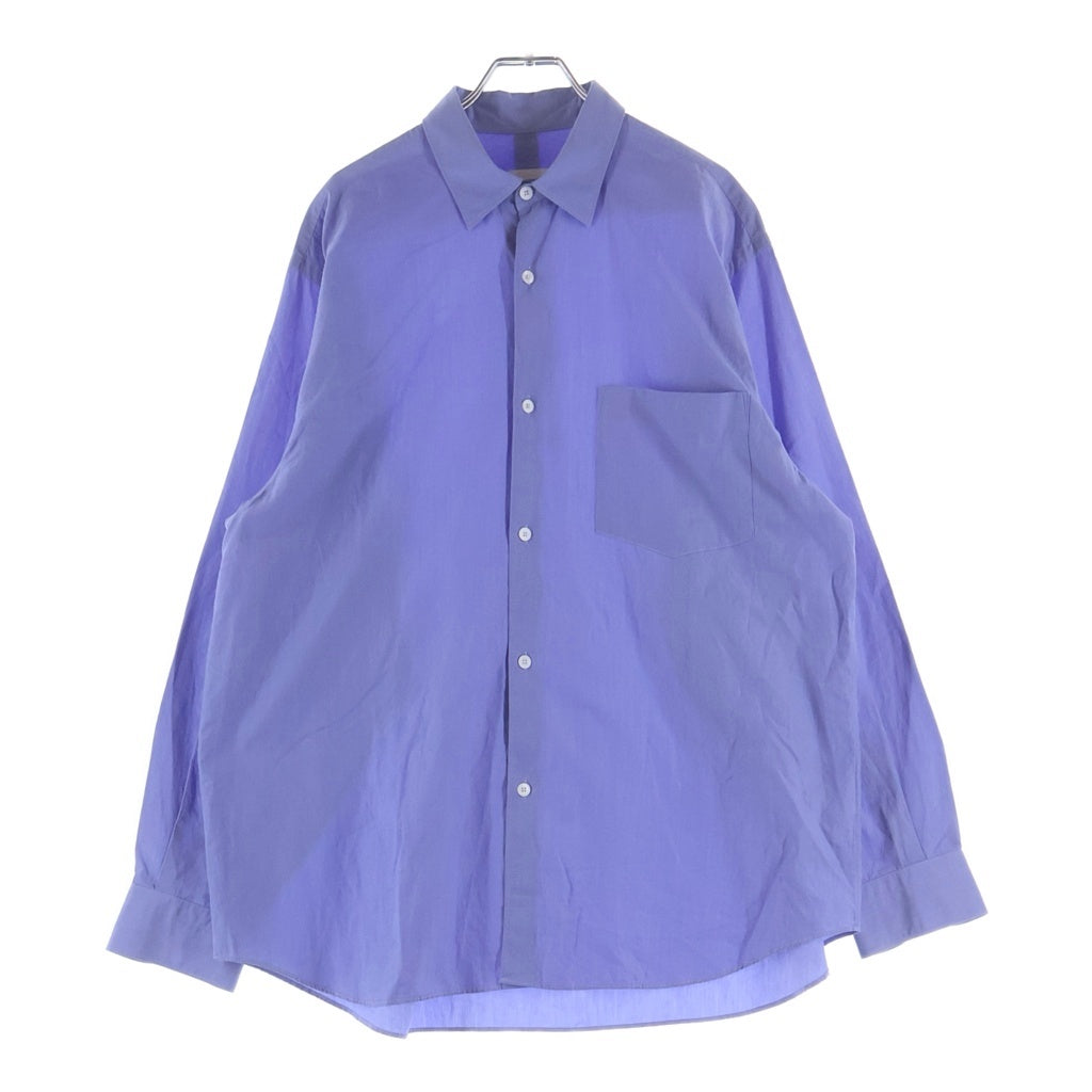 COMOLI(コモリ) 22AW コットン レギュラーカラー 長袖シャツ ブルー U03-02001