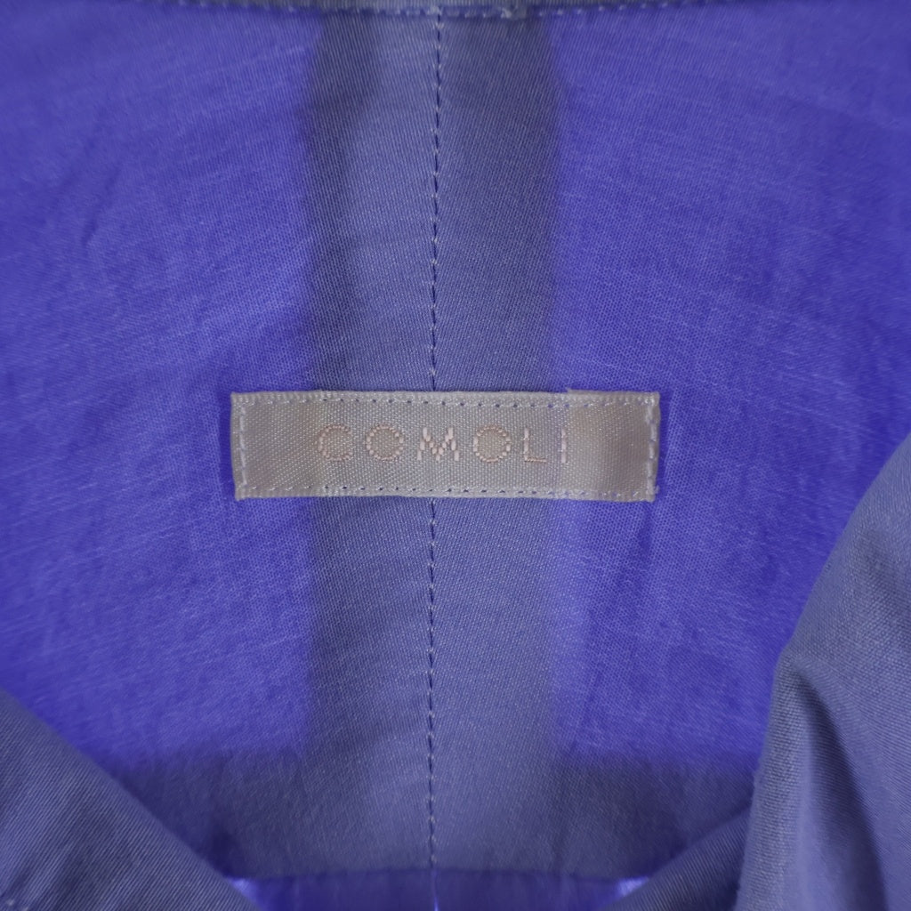 COMOLI(コモリ) 22AW コットン レギュラーカラー 長袖シャツ ブルー U03-02001