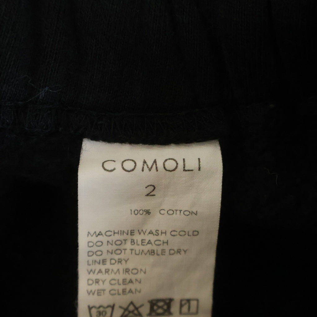 COMOLI(コモリ) 22SS コットン吊裏毛 ワイドスウェットパンツ ブラック V01-05003