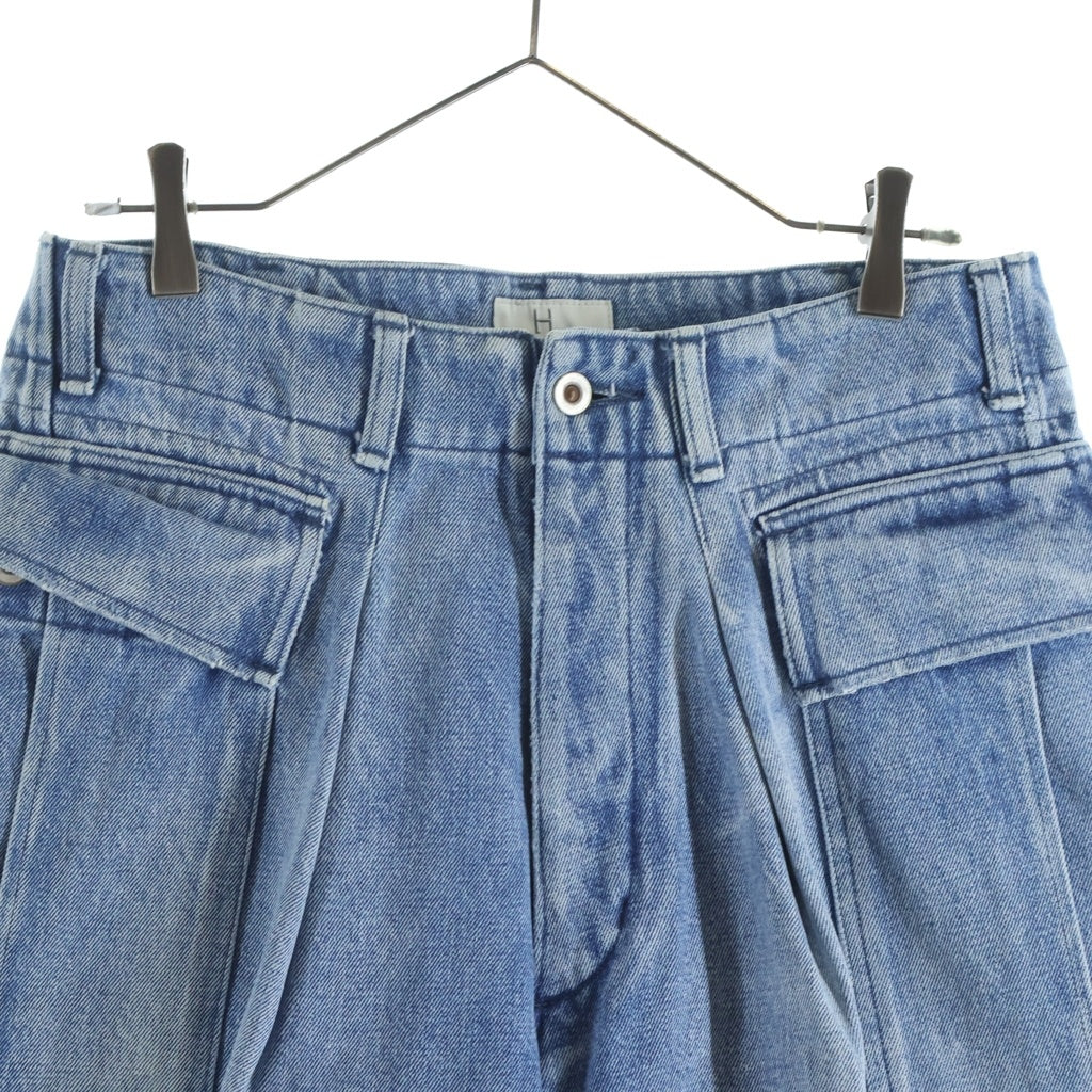 NO BRAND(ノーブランド) HERILL (ヘリル) 22SS HL DENIM CARGOSHORTS デニム カーゴショーツ ハーフパンツ インディゴ 22-030-HL-8110-1