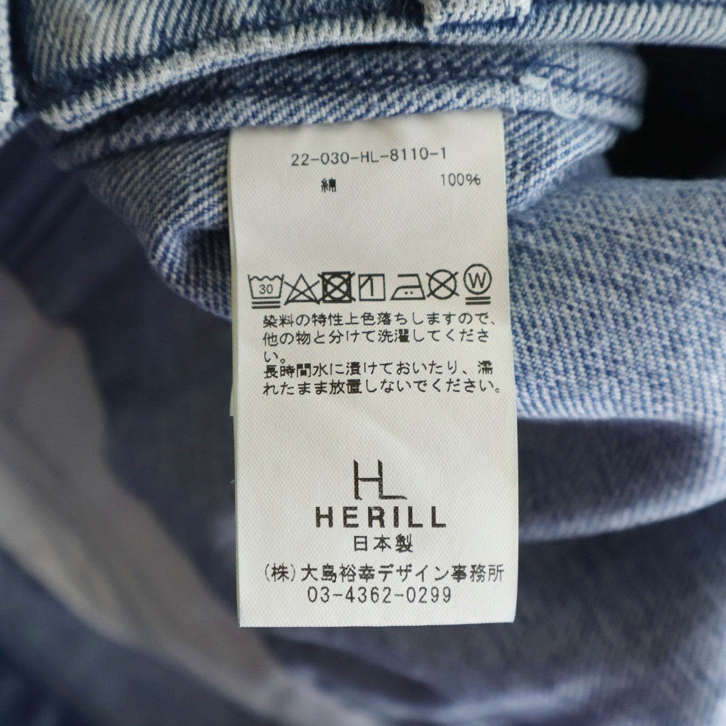 NO BRAND(ノーブランド) HERILL (ヘリル) 22SS HL DENIM CARGOSHORTS デニム カーゴショーツ ハーフパンツ インディゴ 22-030-HL-8110-1