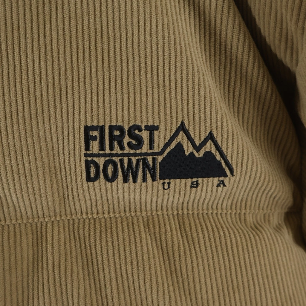 FIRST DOWN(ファーストダウン) 25AW BUBBLE DOWN JKT CORDUROY バブル リバーシブルジップアップコーデュロイダウンジャケット ベージュ/ブラック F942032