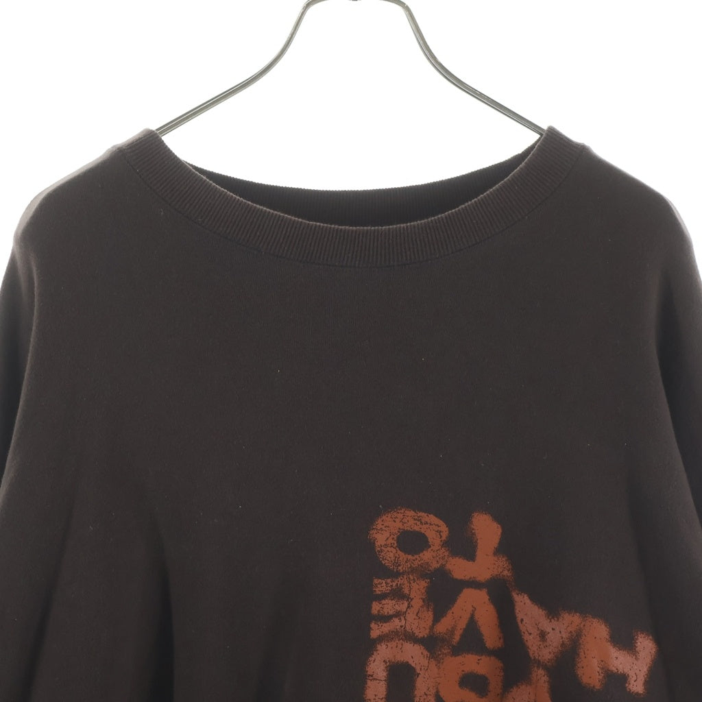 cvtvlist(カタリスト) YOU HAVE TO CREWNECK フロントロゴ刺繍 両面プリント クルーネックスウェットトレーナー ブラウン 2201120301