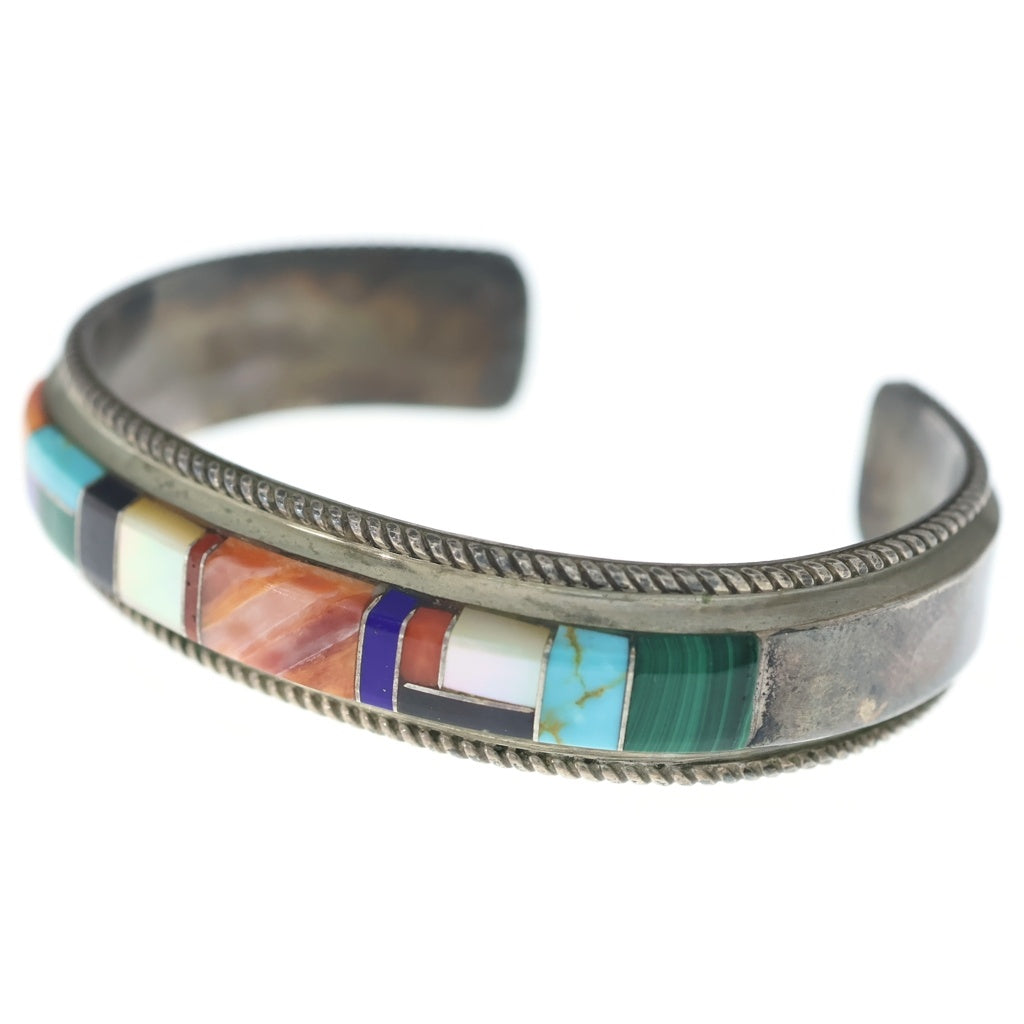 INDIAN JEWELRY(インディアンジュエリー) NAVAJO ナバホ族 ズニ族 ストーン装飾 バングル カフズ シルバー