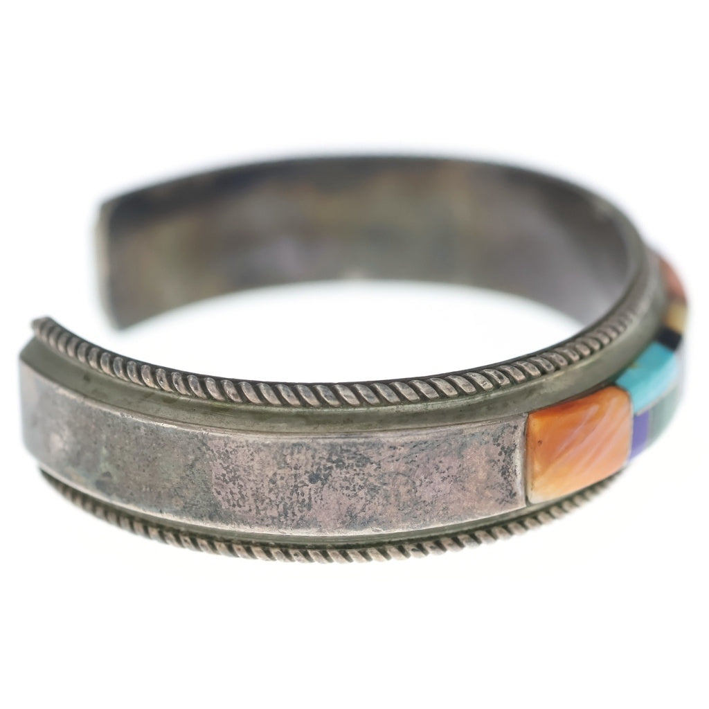 INDIAN JEWELRY(インディアンジュエリー) NAVAJO ナバホ族 ズニ族 ストーン装飾 バングル カフズ シルバー