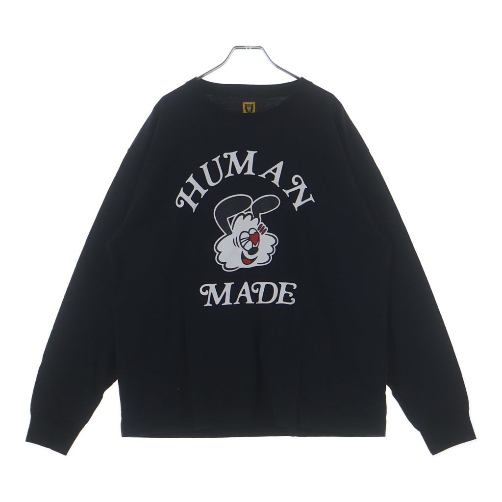 HUMAN MADE(ヒューマンメイド) 23SS ×Girls Don't Cry GDC VALENTINES DAY L/S T-SHIRT ガールズドントクライ バレンタインデイ クルーネック長袖Tシャツ カットソー ブラック XX25CS003