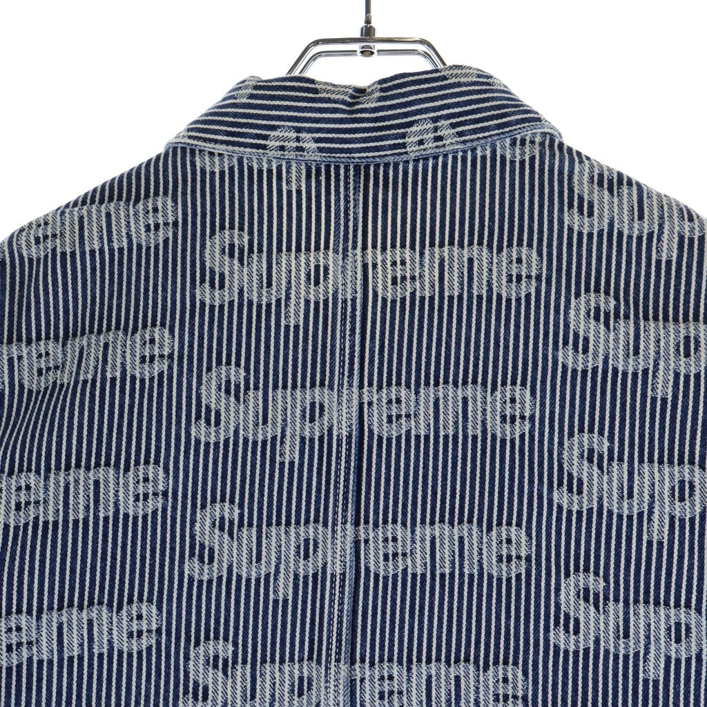 SUPREME(シュプリーム) 24SS Denim Chore Trucker Jacket ストライプ デニムトラッカージャケット インディゴ/ホワイト