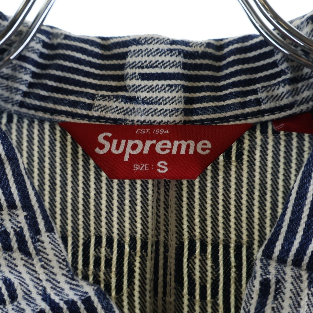 SUPREME(シュプリーム) 24SS Denim Chore Trucker Jacket ストライプ デニムトラッカージャケット インディゴ/ホワイト