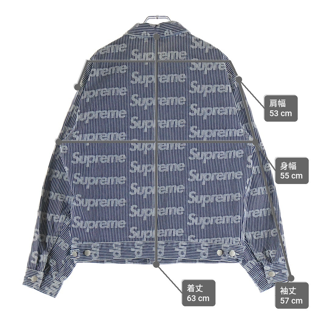 SUPREME(シュプリーム) 24SS Denim Chore Trucker Jacket ストライプ デニムトラッカージャケット インディゴ/ホワイト