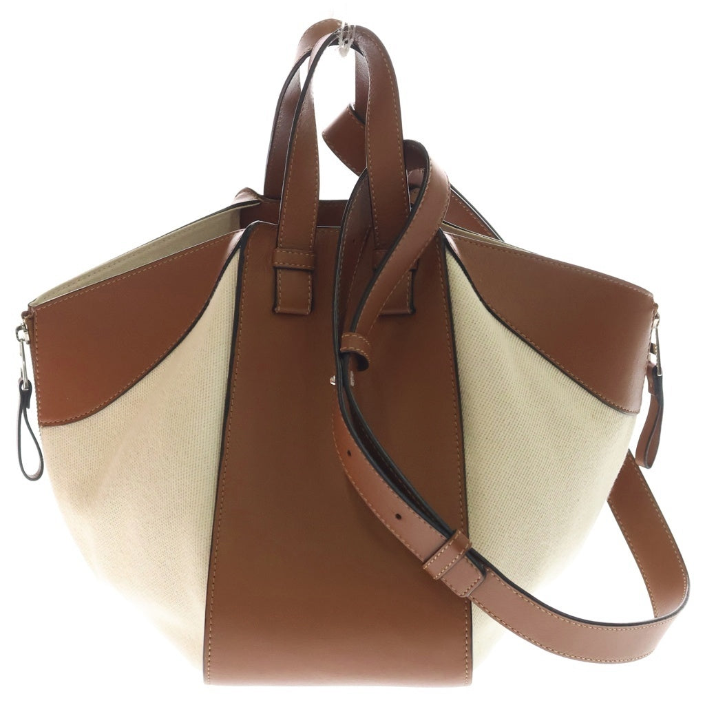 LOEWE(ロエベ) HAMMOCK SMALL LEATHER HAND BAG ハンモック スモール レザー ハンド ショルダーバッグ 2WAY シルバー金具 アイボリー/ホワイト レディース