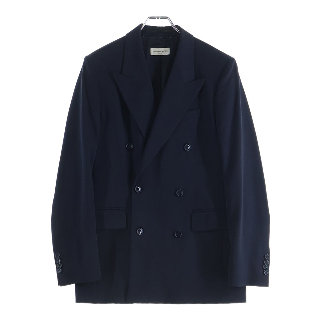 DRIES VAN NOTEN(ドリスヴァンノッテン) DOUBLE BREASTED TAILORED JACKET ダブルブレスト ウール テーラードジャケット ネイビー 71-07-91-07005